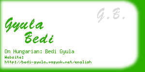 gyula bedi business card